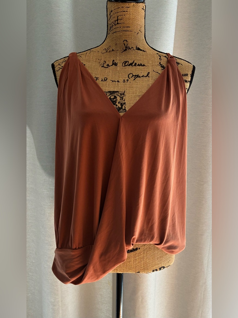 Express Draped V-Neck Camisole in Rust